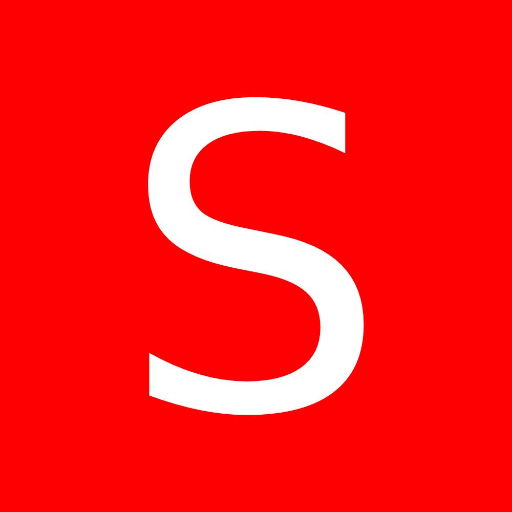 Rood vierkant met witte letter S